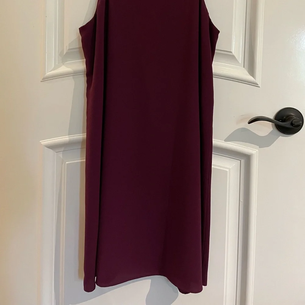 Eight Sixty Burgundy Solid Slip Dress (Medium) - Picture 3 of 8
